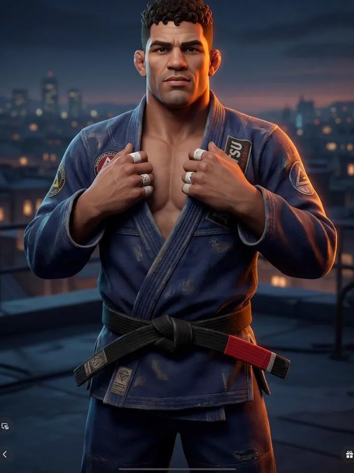 Stylized Brazilian Jiu-Jitsu fighter portrait